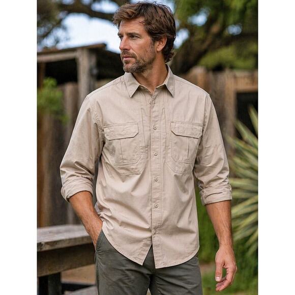 5.11 Tactical Other - 5.11 Tactical Button Up Shirt Mens XL Tan Long Sleeve Utility Outdoor Workwear